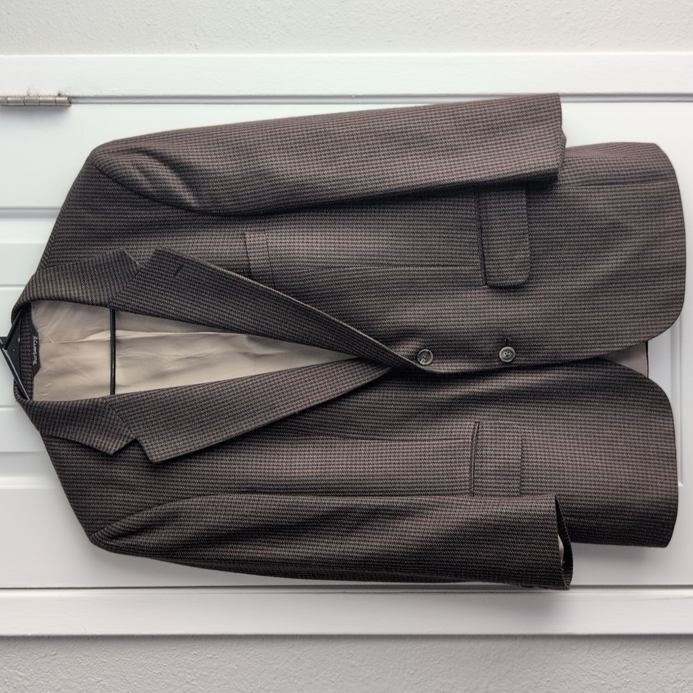 BURBERRY' Classic Brown Check Sport Coat with Notched Lapels